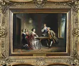 Henricus Engelbertus Reijntjens, Schaakspelende figuren 1859, Olieverf op paneel