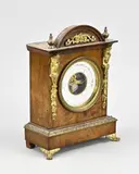 Franse barometer, 1880, Antiek Franse barometer van kersenhout, met verguld bronzen montuur