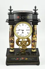 Weense zuilen pendule, 1820, Hout met polychromie
