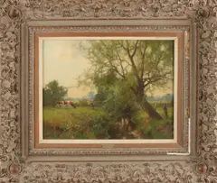 Jan Holtrop, Beek met knotwilg, Olieverf op linnen
