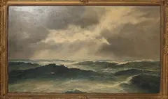 H.A. Jaarsma, Zeegezicht met meeuwen, Olieverf op linnen