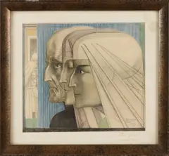 Jan Toorop, Bezonkenheid/meditatie/vuur, Litho
