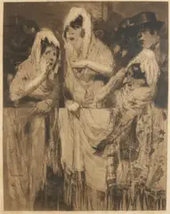 Piet van der Hem, Spaanse figuren, Ets op papier