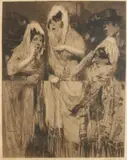 Piet van der Hem, Spaanse figuren, Ets op papier