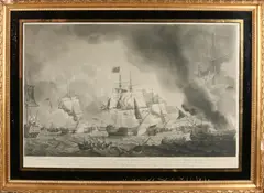 Antieke Engelse gravure, Dutch Fleet Adm. De Winter, Antieke Engelse gravure