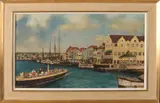 F. van Eerten, Havengezicht Curacao, Olieverf op paneel