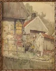 Leon Senf, Boerenhuis Bentheim, 1932, Aquarel op papier