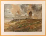 Dirk Roggeveen, Gezicht op Katwijk, Aquarel op papier