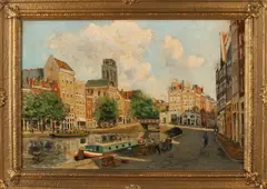 P.J. Boon, Amsterdams stadsgezicht, Olieverf op linnen