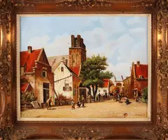 A.H. Hoffmann, Stadsgezicht, Olieverf op linnen
