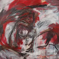 Lilian Luiten, Vrouwelijk naakt, Acryl op linnen