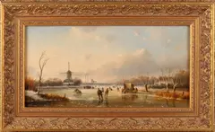 A. Karssen, Hollandse ijspret, Olieverf op paneel