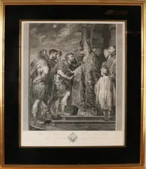 2x Jac. Schmuzer, Gravure, Twee antieke gravures naar een schilderij van Peter Paul Rubens