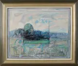Meinert Volkers, Landschap Haaksbergen, Olieverf op linnen