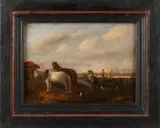 Hollandse School, Rustplaats paarden en figuren