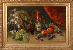 Stilleven met fruit by Juliana Mansfeld, Olieverf op linnen, sold Apr 2018