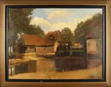 Frans Baaijens, Watermolen van Haaksbergen, Olieverf op linnen