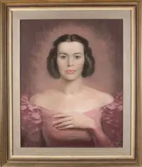 Onduid.gesign. Stein?, Elegante dames portret, Pastel op papier