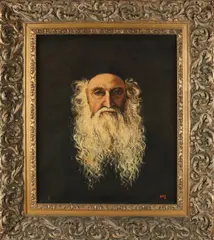 Monogram R.O., Portret rabijn, Olieverf op linnen