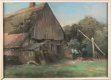 Drie maal Bert Henri Bolink, 3x Landschappen, Pastel, houtskool op papier