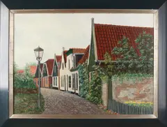 Oude Schans Texel by Gé Nijhuis, Olieverf op linnen, sold Apr 2018