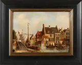 Everhardus Koster, Hollands stadsgezicht, Olieverf op paneel