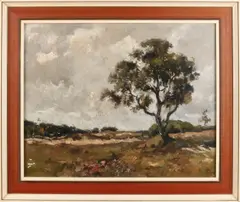 Jan van Vuuren, Heidegezicht met boom, Olieverf op linnen