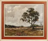 Jan van Vuuren, Heidegezicht met boom, Olieverf op linnen