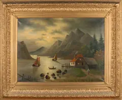 G. Heinz, Boten op Duits binnenmeer, 1895, Olieverf op linnen