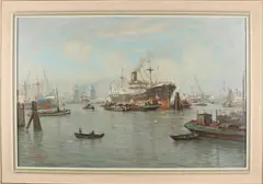 Rotterdam by Hendrik Fleurbaaij, Olieverf op linnen, sold Jan 2018