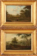 F. Swaine, 18e Eeuws pendant, Olieverf op paneel