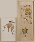 Twee oude Chinese werken, Gesigneerd., Litho op papier