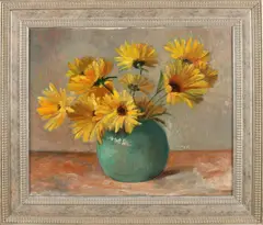 P.A. Nijgh, Vaas met bloemen, Olieverf op linnen