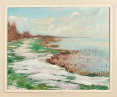 Verso M. Heijnes, Gezicht op Katerplassen, Olieverf op linnen