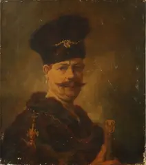 G. Hoof, 'Edele man'., Olieverf op linnen