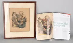 Les amateurs de tableax by Francois Delpech, Lithografie naar L, sold Jan 2018