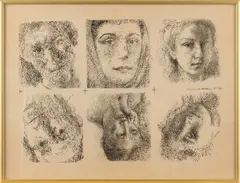 Paul Citroen, 'Gezichten compostie'., Lithografie op papier