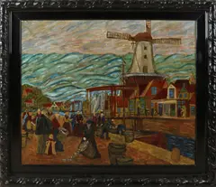 H. Hausmann, naïef schilderij, Olieverf op linnen