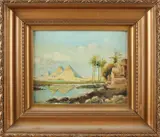 G. Irwin, De pyramiden van Gizeh, Olieverf op linnen
