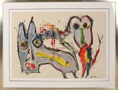 Jan te Wierik, 1954 - 2002 Rekken, Acryl., Acryl op papier