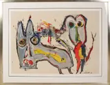 Acryl. by Jan te Wierik, 1954 - 2002 Rekken, Acryl op papier, sold Oct 2017