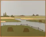 Klaas Bernink, 'Kolderveen bij Giethoorn', Acryl op linnen