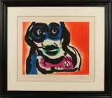 'Modern abstract gezicht'. by Karel Appel, Zeefdruk op papier, sold Oct 2017
