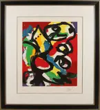 'Abstracte compositie'. by Karel Appel, Lithografie op papier, sold Oct 2017