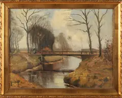Gerard Krol, 'Buurse beek'., Olieverf op paneel
