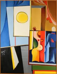 Dirk Jan Ribbeling, 'Figuratieve compositie'., Olieverf op linnen