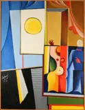 Dirk Jan Ribbeling, 'Figuratieve compositie'., Olieverf op linnen