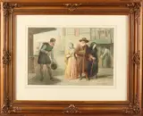 Reinier Craeyvanger, 'Wandelende figuren in de stad'., Aquarel op papier