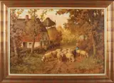 Martinus Nefkens, 'Coming sheep'., Olieverf op linnen
