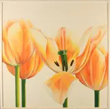 Yvonne Poelstra, 'Tulpen'., Olieverf op linnen